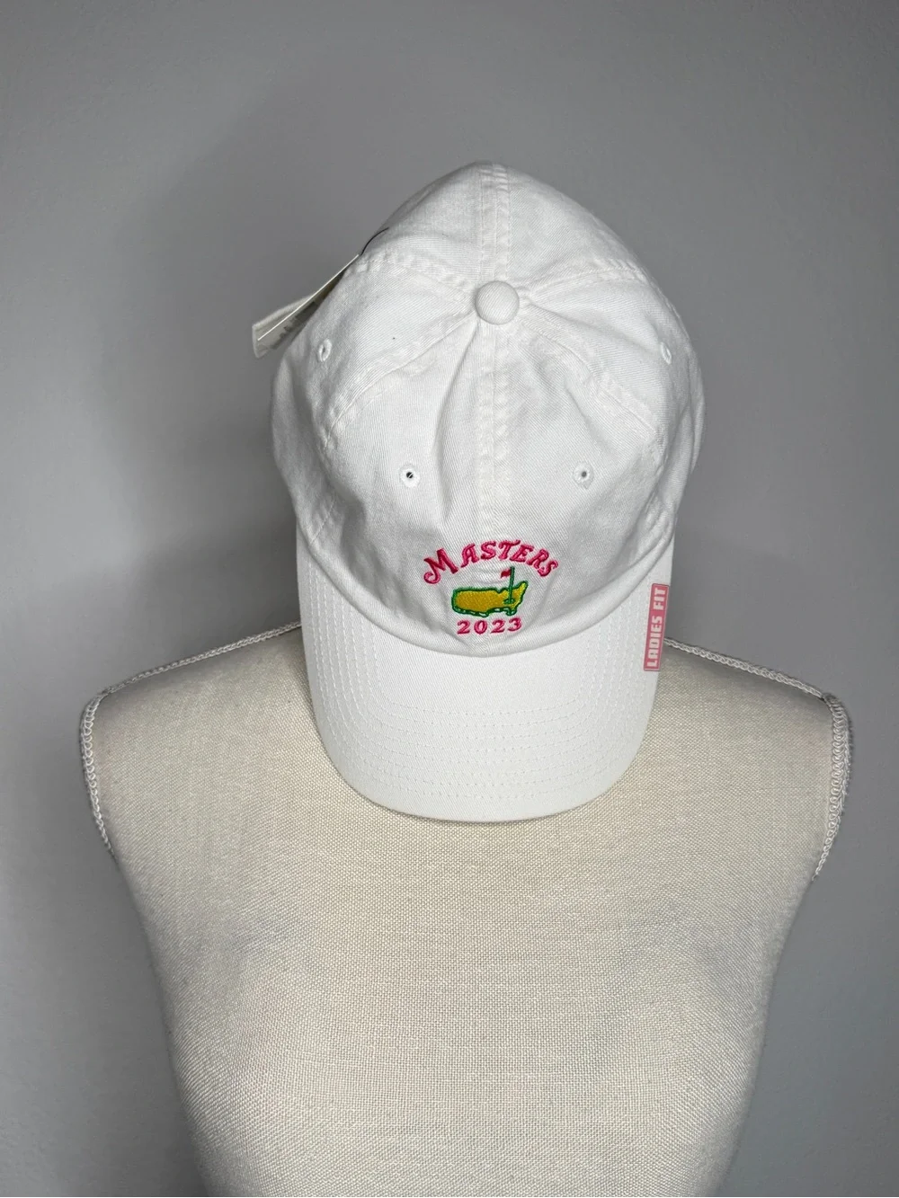 Masters 2023 White Baseball Cap Pink Embroidery Cotton One Size NWT